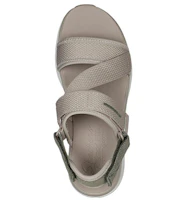 Shop Skechers 放鬆型 DLux Walker-Kind Mind 運動休閒涼鞋 女款 淺咖