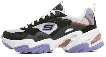 (Women) Skechers Retro Casual 'Black White Purple' 149909-BKMT (Women) Skechers Retro Casual 'Black White Purple' 149909-BKMT