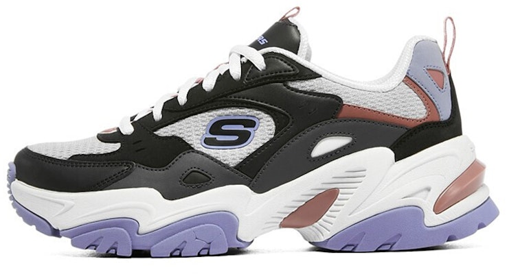 (Women) Skechers Retro Casual 'Black White Purple' 149909-BKMT Buy (Women) Skechers Retro Casual 'Black White Purple' 149909-BKMT