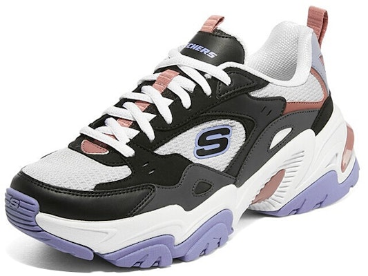 Skechers 休閒復古老爹鞋 女款 黑白紫 Lookbook Skechers 休閒復古老爹鞋 女款 黑白紫