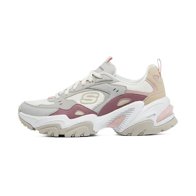 (W) Skechers Stamina V2 'Light Gray White Red'