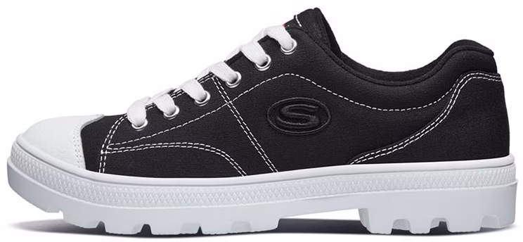 women-skechers-roadies-black-canvas-74370-blk