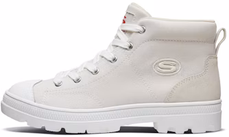 (Women) Skechers Roadies High-Top Canvas Shoes White 74380-NAT (Women) Skechers Roadies High-Top Canvas Shoes White 74380-NAT