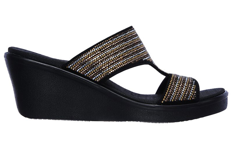 Order (Women) Skechers Rumble On-Bling Gal 'Black Gold' 119001-BKMT