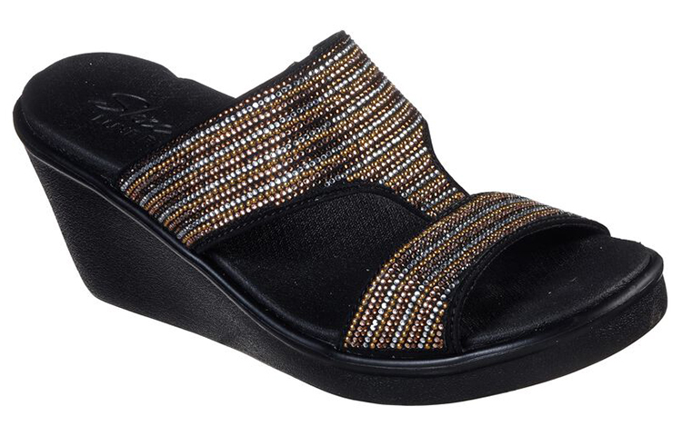 Lookbook (Women) Skechers Rumble On-Bling Gal 'Black Gold' 119001-BKMT