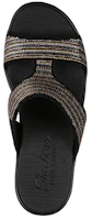 Shop Skechers Rumble On-Bling Gal 坡跟休閒拖鞋 女款 黑金