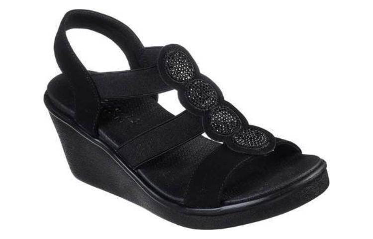 Lookbook (Women) Skechers Rumble On-Camp-Glam 'All Black' 119006-BBK