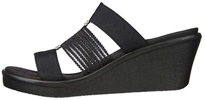(Women) Skechers Rumble On-Casual Moments 'Black Wedge Slide' 119262-BLK (Women) Skechers Rumble On-Casual Moments 'Black Wedge Slide' 119262-BLK