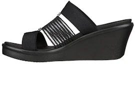 (Women) Skechers Rumble On-Casual Moments 'Black Wedge Slide' 119262-BLK (Women) Skechers Rumble On-Casual Moments 'Black Wedge Slide' 119262-BLK