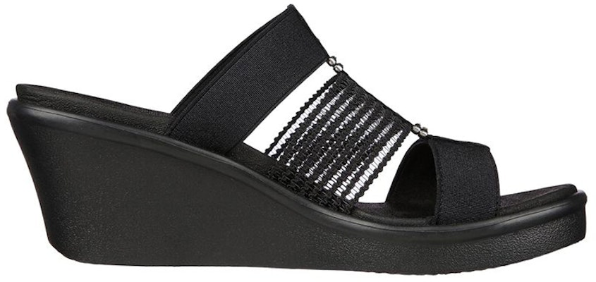 (W) Skechers Rumble On-Casual Moments 'Black Wedge Slide' Kasut Selipar Wedge Hitam 119262-BLK Order (W) Skechers Rumble On-Casual Moments 'Black Wedge Slide' Kasut Selipar Wedge Hitam 119262-BLK