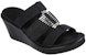(W) Skechers Rumble On-Casual Moments 'Black Wedge Slide' Kasut Selipar Wedge Hitam 119262-BLK