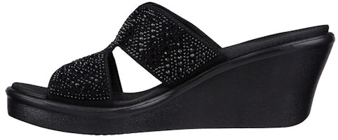 (Women) Skechers Rumble On-Too Haute 'Black Wedge Slide' 119261-BBK (Women) Skechers Rumble On-Too Haute 'Black Wedge Slide' 119261-BBK