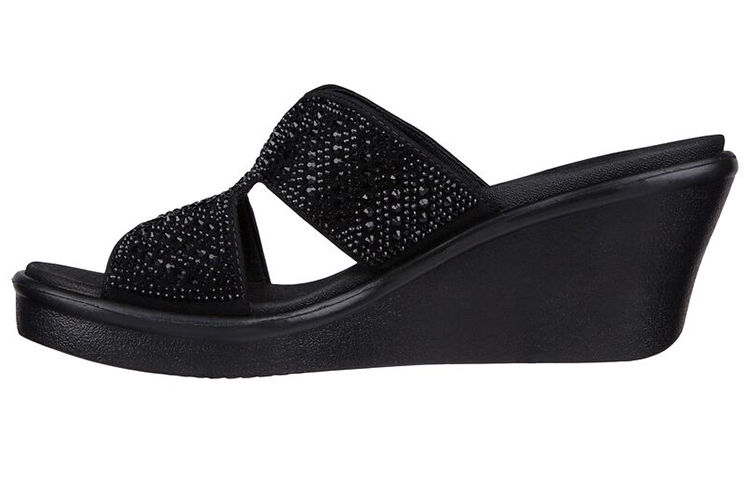 (Women) Skechers Rumble On-Too Haute 'Black Wedge Slide' 119261-BBK