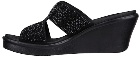(Women) Skechers Rumble On-Too Haute 'Black Wedge Slide' 119261-BBK (Women) Skechers Rumble On-Too Haute 'Black Wedge Slide' 119261-BBK