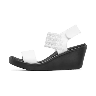 (W) Skechers Rumble On Sandal 'White Fashion Strap'