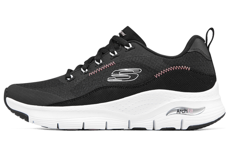 (W) Skechers Arch Fit 'Black White Pink'