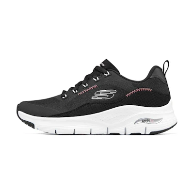 (W) Skechers Arch Fit 'Black White Pink'