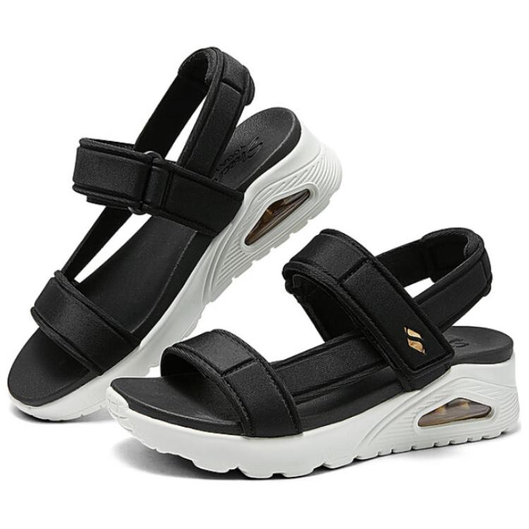 Shop (Women) Skechers Sandal 'Black and White Fashion Comfort' 119813-BLK