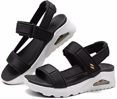 Shop (Women) Skechers Sandal 'Black and White Fashion Comfort' 119813-BLK