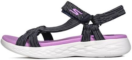 (Women) Skechers Sandal 'Black Purple Fashion' 15319-NVLV (Women) Skechers Sandal 'Black Purple Fashion' 15319-NVLV