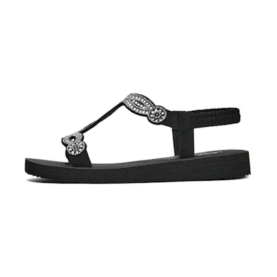 (W) Skechers Sandal 'Black Strap'