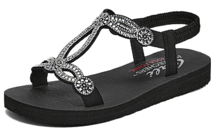 Order Skechers 防滑耐磨 一字帶涼鞋 女款 黑色