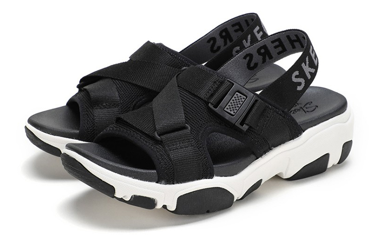 Lookbook (Women) Skechers Sandal 'Comfort Casual Black' 163051-BLK