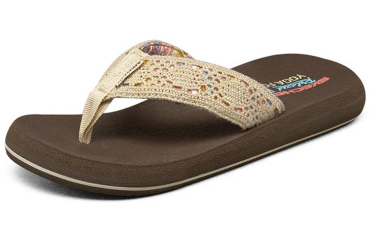 Lookbook Skechers 輕質休閒人字拖 女款 灰棕