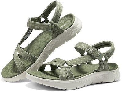 Skechers 輕便舒適 一字帶涼鞋 女款 橄欖綠 Lookbook Skechers 輕便舒適 一字帶涼鞋 女款 橄欖綠