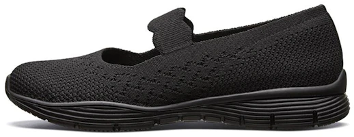 (Women) Skechers Seager Slip-on Shoes Black 49622-BBK (Women) Skechers Seager Slip-on Shoes Black 49622-BBK