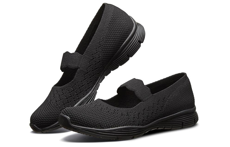 Lookbook (W) Skechers Seager Instapper Schoenen Zwart 49622-BBK