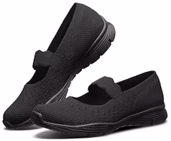 Lookbook (W) Skechers Seager Zapatos Sin Cordones Negros 49622-BBK