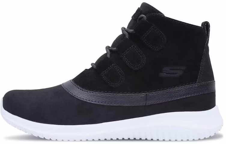 women-skechers-short-boot-warm-anti-slip-black-66666073-blk