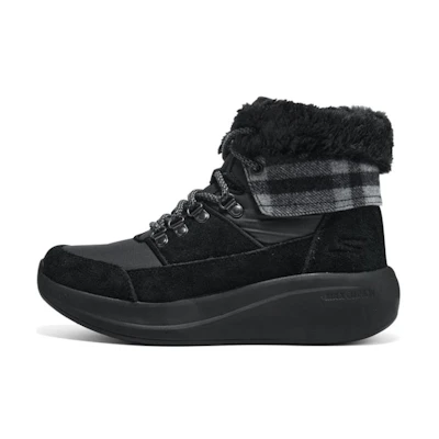 (W) Skechers Short Snow Boots 'Warm CMFTable Black'