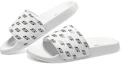 Shop (W) Skechers 线条 2 黑白拖鞋 8730085-WBK