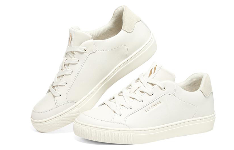 Lookbook (W) Skechers Side Street 'Kasual Serba Boleh Berpotongan Rendah Putih' 155576-WHT