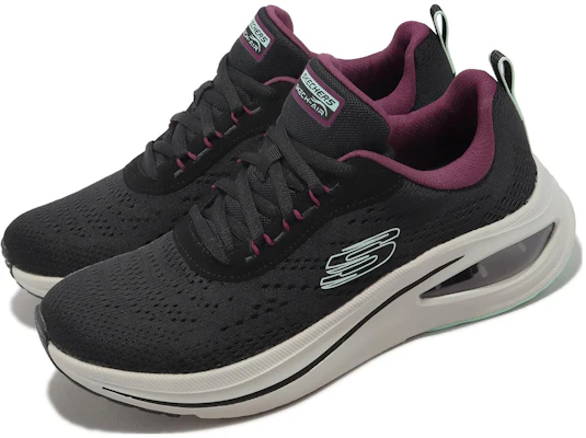 Skechers Skech-Air Meta-Aired Out 簡約百搭 耐磨透氣 生活休閒鞋 女款 黑色 Lookbook Skechers Skech-Air Meta-Aired Out 簡約百搭 耐磨透氣 生活休閒鞋 女款 黑色