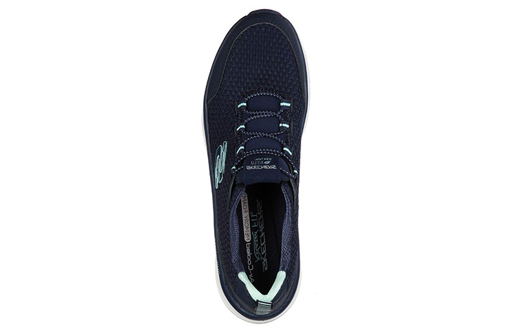 Lookbook Skechers D'Lux Walker Sport 低筒跑步鞋 女款 藍白色