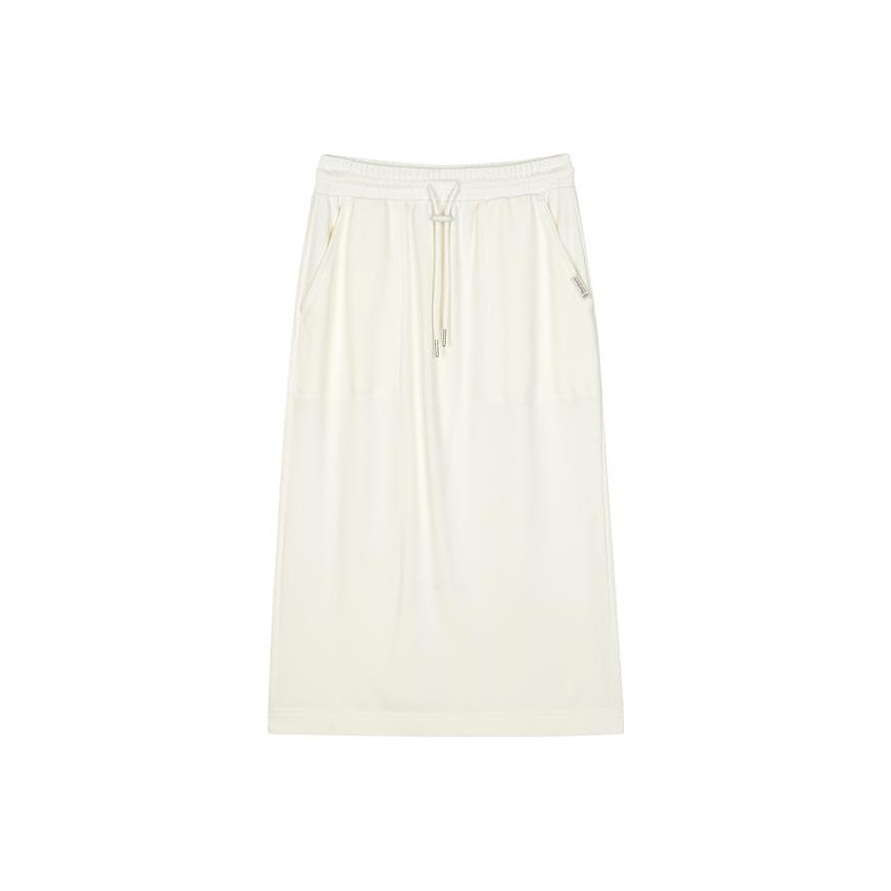 (Women) Skechers Sketchers Yazuan Knit Drawstring Maxi Skirt Women’s Cotton Candy White L123W045-0074