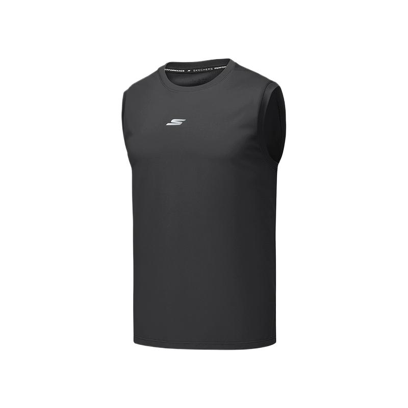 Skechers Sleeveless Sports Vest - Breathable, Quick-Dry, Carbon Black. P225M158-0018