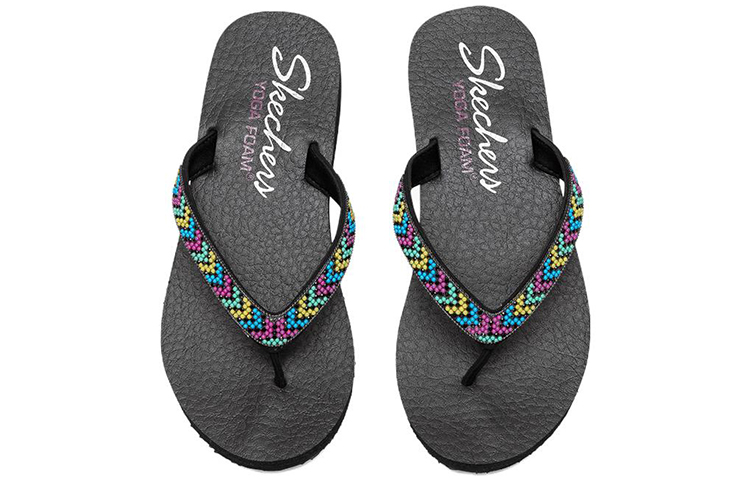 Lookbook (W) Skechers Slide Sandal ''Zwart Regenboog'' 119143-MLT