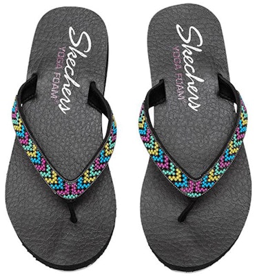 (W) Skechers Sandal Slide 'Black Rainbow' Hitam Pelangi 119143-MLT Lookbook (W) Skechers Sandal Slide 'Black Rainbow' Hitam Pelangi 119143-MLT
