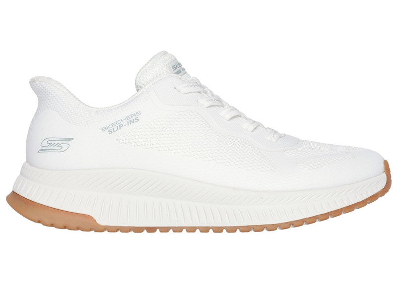 (Women) Skechers Slip-ins BOBS Squad 4 Staple Look White Gum 117624-WHT