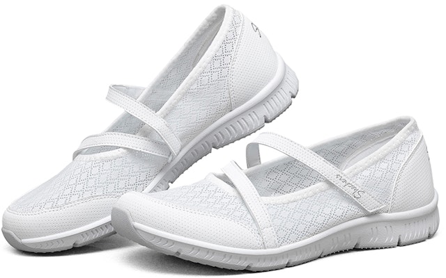 (W) (女性用)スケッチャーズ スリッポン『通気性ホワイト』100354-WHT 100354-WHT Shop (W) (女性用)スケッチャーズ スリッポン『通気性ホワイト』100354-WHT 100354-WHT