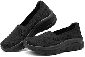 Lookbook (W) Skechers Sin Cordones 'Comodidad Negra' 158585-BBK