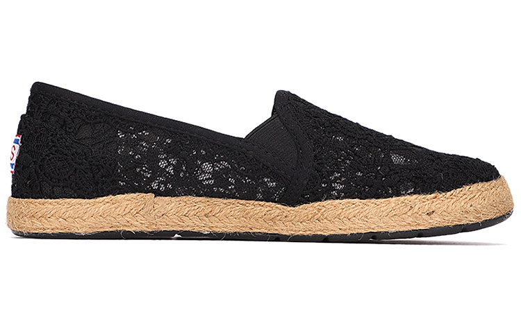 Order Skechers 舒適 蕾絲懶人 透氣 帆布鞋 女款 黑色