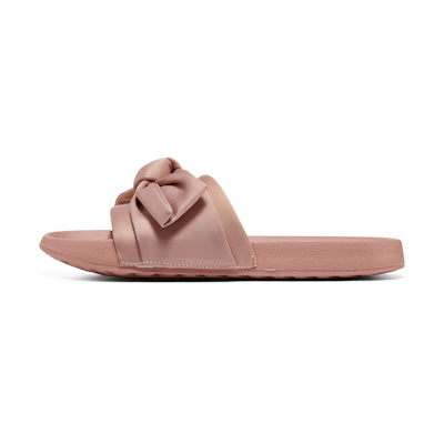 (W) Skechers Slip-On Sport Flat Slides 'Pink Bow'