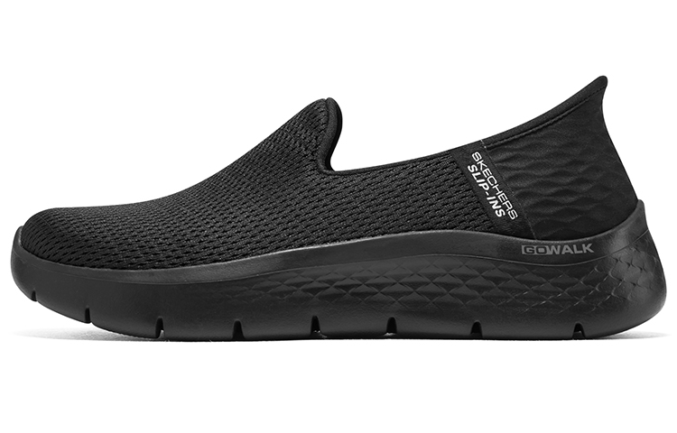 (Women) Skechers Slip Ins 'Black Low-Top Lifestyle' 124963-BBK