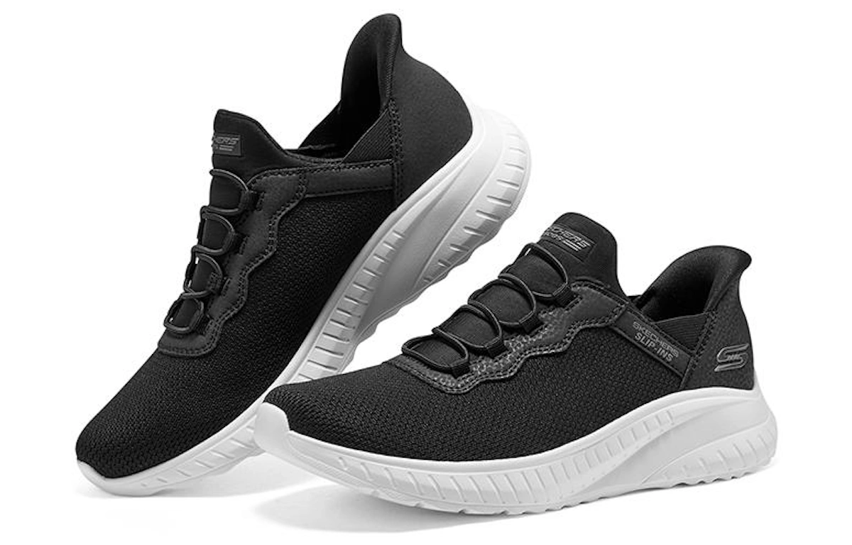 (Women) Skechers Slip-ins Bobs Sport Squad Chaos 'Black White'