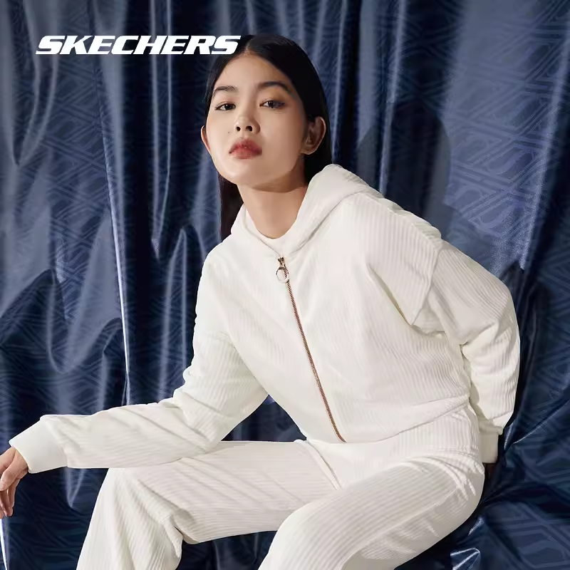 (Women) Skechers Solid White Full-Zip Long Sleeve Jacket L422W111 圖 4